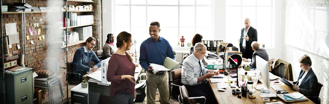 Business professionals working together in an office